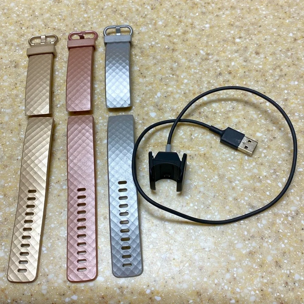 Fitbit Charge 4 charger cord and replacement wristbands (Large Women)